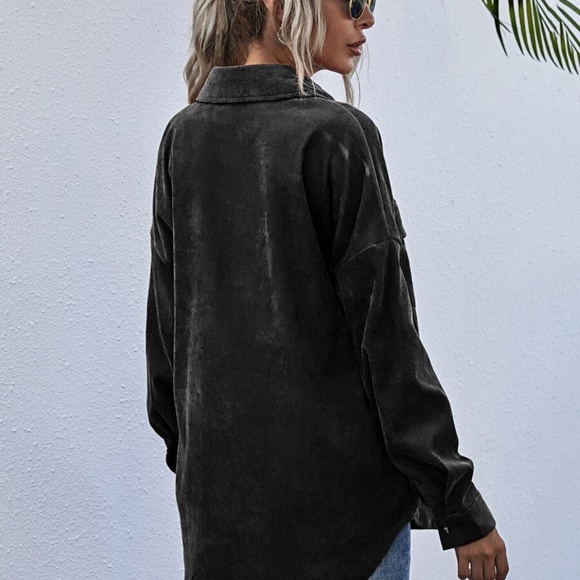 Boyfriend fit oversized shacket jacket corduroy - Picture 12 of 14